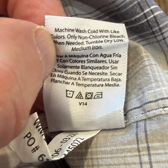 George Men's Tan and Gray Plaid Button Down Shirt - Picture 7 of 9